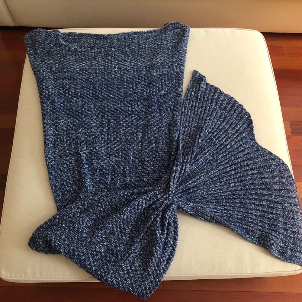 Blue Mermaid Tale Blanket